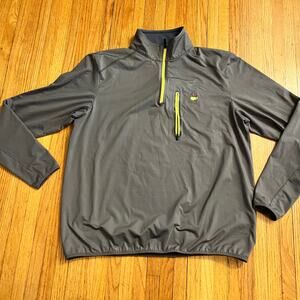 Men's Gray Quarter-Zip Pullover with Yellow Trim